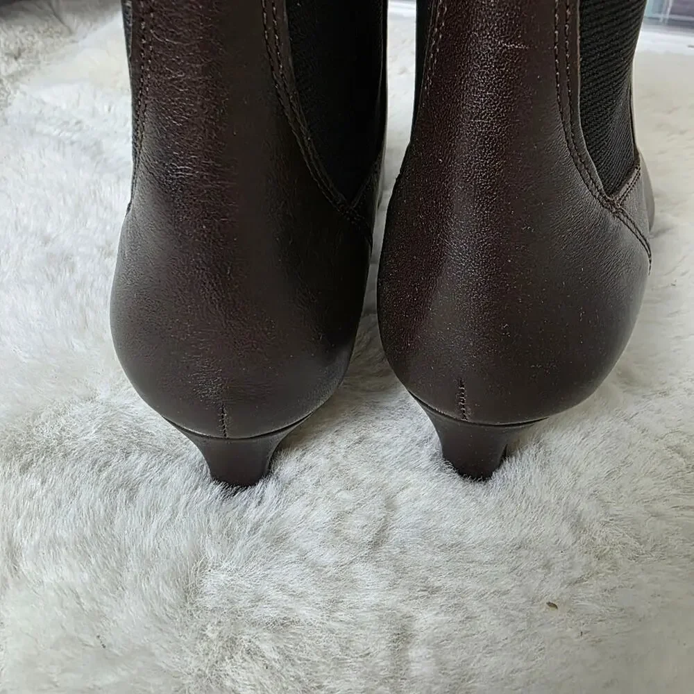 NEW Madewell The Dimes Chelsea Dark Brown Leather Ankle Booties Turkish Coffee 9